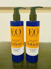 EO Essential Oils - ROSE GERANIUM & CITRUS - BODY LOTION - 8 fl oz - 2 Pack