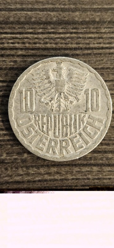 1959 Austria 10 Ten Groschen Aluminum Coin Europe Circulated F184