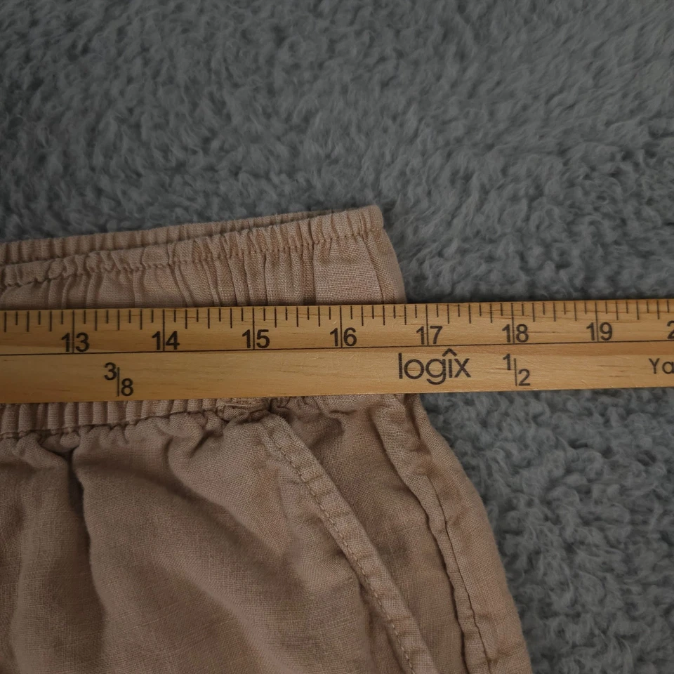 Pantalones Joie para mujer XL beige tostado 100 % lino pierna ancha cordón utilitario Foto 4 de 4