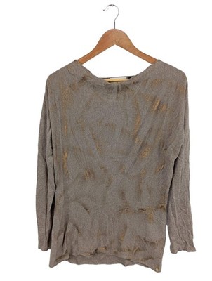 SICKO NINETEEN Kimono Pullover Damen Pullover Gr. DE 42 graubraun-goldfarben