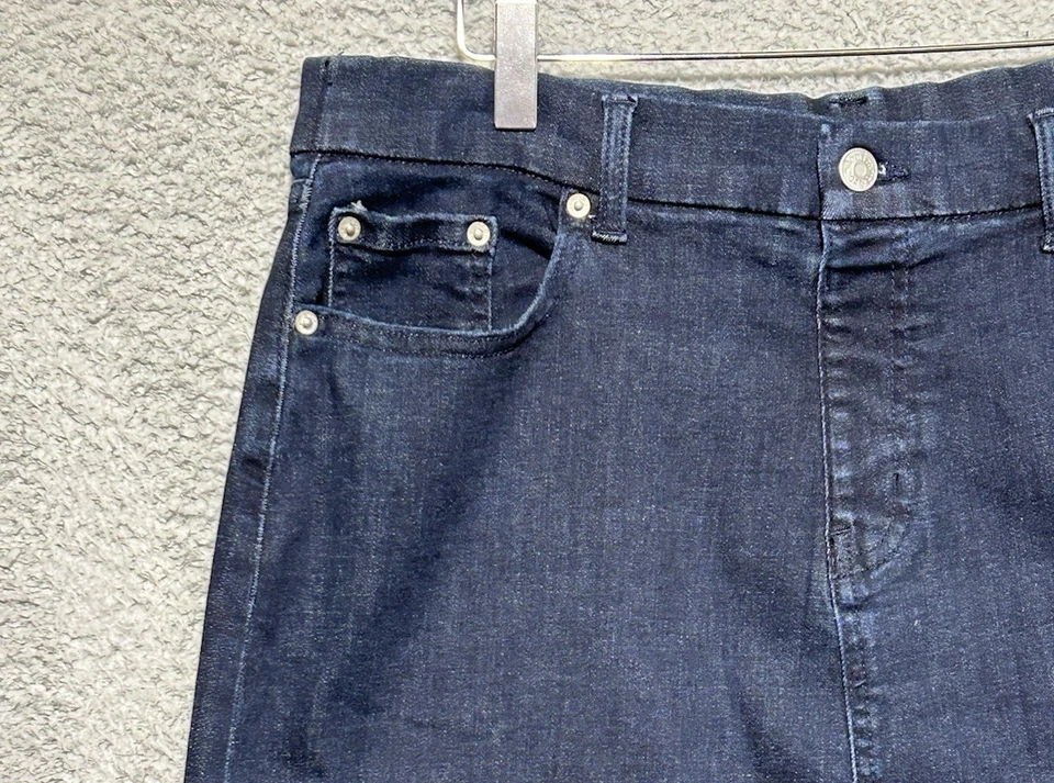 Denim & Co D&Co Denim Oscuro Lavado a Piedra Larga Recta Modesta Jean Falda 16P Foto 2 de 4