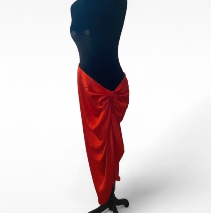 Red Shein Asymmetrical Side Slit Maxi Skirt Women's Size XL