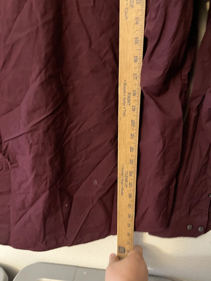 Camisa de vestir Express 1MX extra ajustada lisa adulto granate para hombre grande lisa Foto 4 de 4