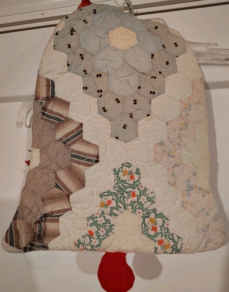 Colgador de puerta de Navidad acolchado vintage campana de Navidad núcleo de cabaña Foto 2 de 4