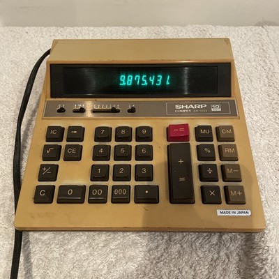 Sharp Compet CS-1122 Vintage Tischrechner mit 10-stelliger Anzeige funktioniert 