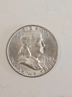 1958-D Franklin Half Dollar 50c 90% Silver Circulated Uncertified