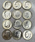 Lot of 12 1964 Roosevelt Silver Dimes Uncirculated 10C Uncertified Philadelphia