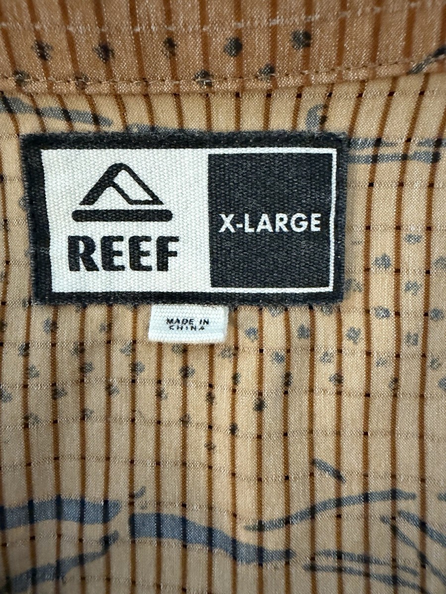 REEF Mens Cathay Spice SS Button Down Hawaiian Lightweight Shirt Size XLarge View 4