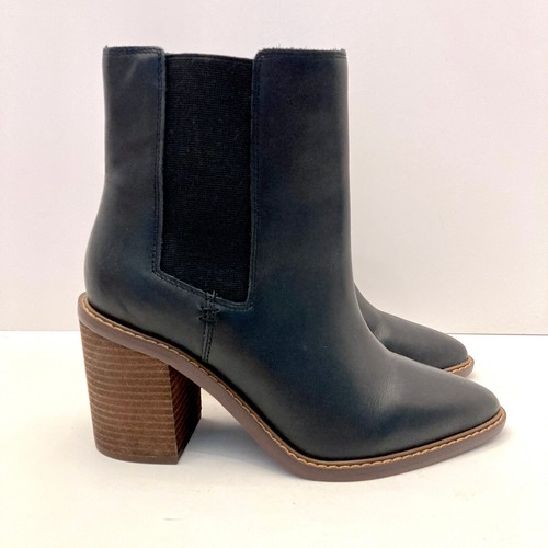 Crown Vintage Pimmy Chelsea Bootie Black Leather Womens 9 WIDE EU 40 Heel - Image 1