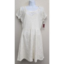 No boundaries Cream Lace Overlay A Line Mini Dress XL 15 17 Juniors New With Tag