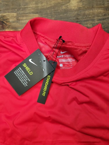 New Nike Shield Men's LARGE Golf Pullover Lightweight Jacket Red/Blue Colorblock - Picture 3 of 10