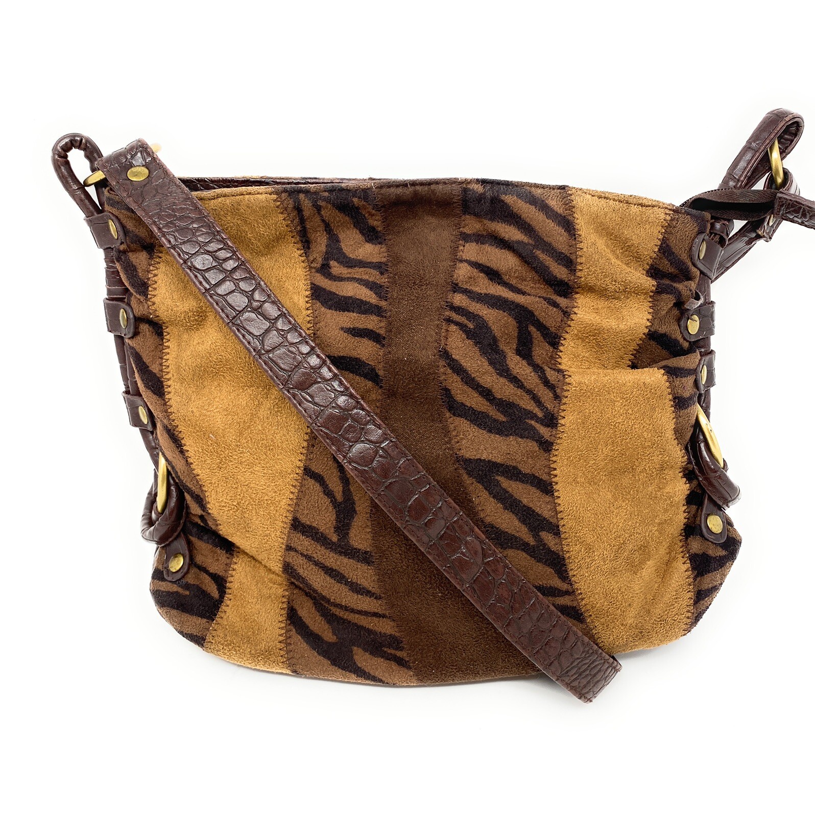 Bueno Patchwork Animal print Leather Hobo Shoulde… - image 2