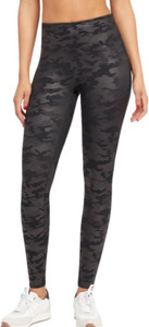 SPANX XL Black Faux Leather Camo Leggings High Rise- Worn 1x- 20185R ( New)