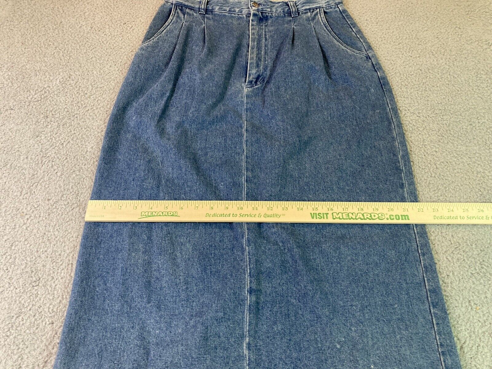Vintage Averrce Skirt Womens 14 Blue Denim Pocket… - image 4