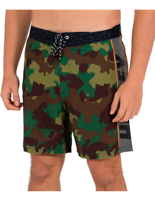Hurley Phantom Fastlane Woodland 18 mittellange Boardshorts in Cargo khaki