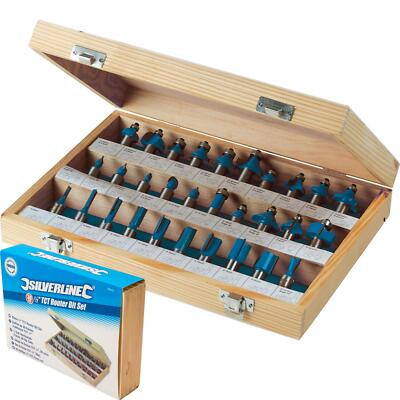Silverline 30tlg TCT Kantenfräser 1/2'' Schaft Abrundfräser Bit Set