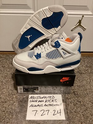 DS 2024 Nike Air Jordan Retro 4 OG Military (Industrial) Blue GS