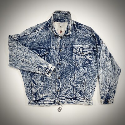 Vintage '80s Classic Acid Wash Denim Jacket Authentic Original