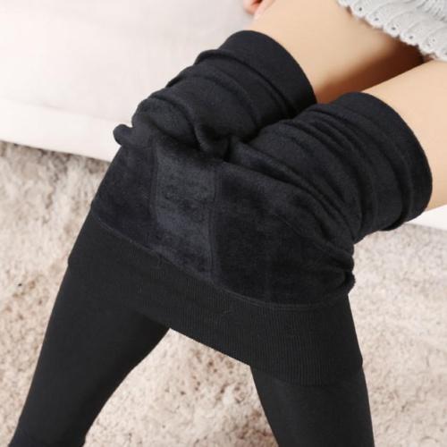 Women Winter Black Thick Warm Soft Fleece Lined Thermal Stretchy Leggings  6-18