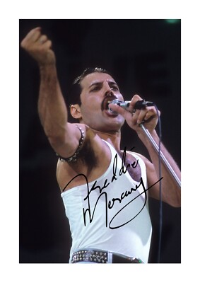 Freddie Mercury Live Aid 1 A4 reproduction signed poster Choice of