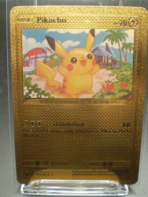 Pikachu Gold Foil Pokemon Card 075/073 Secret | eBay