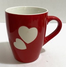 BURTON BURTON MUG, 2 HEARTS, 4.25" TALL, 3.25" WIDE AT BRIM