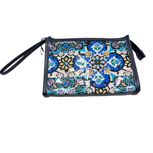 Vera Bradley Libson Medallion Cool Clear Beach Wristlet Cosmetic Bag NWT