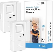 2 Pack Adjustable Wireless Volume Window Door Alarm Sensor for Kids Home Safety