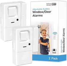 Door Alarm Sensor Adjustable Wireless Volume Burglar Alert for Kids Home Safety