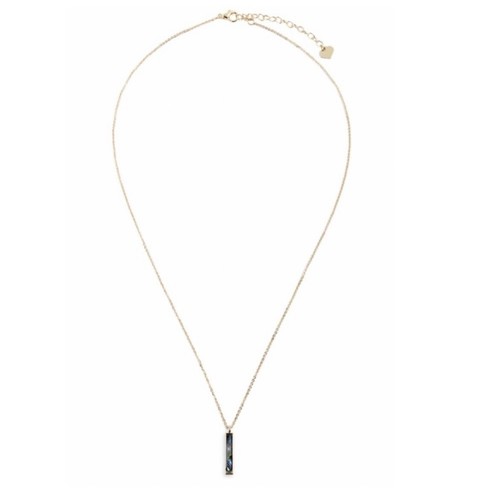Genuine Abalone Shell Bar Pendant Necklace Gold Plate NEW Crystal Avenue - Bild 2 von 7