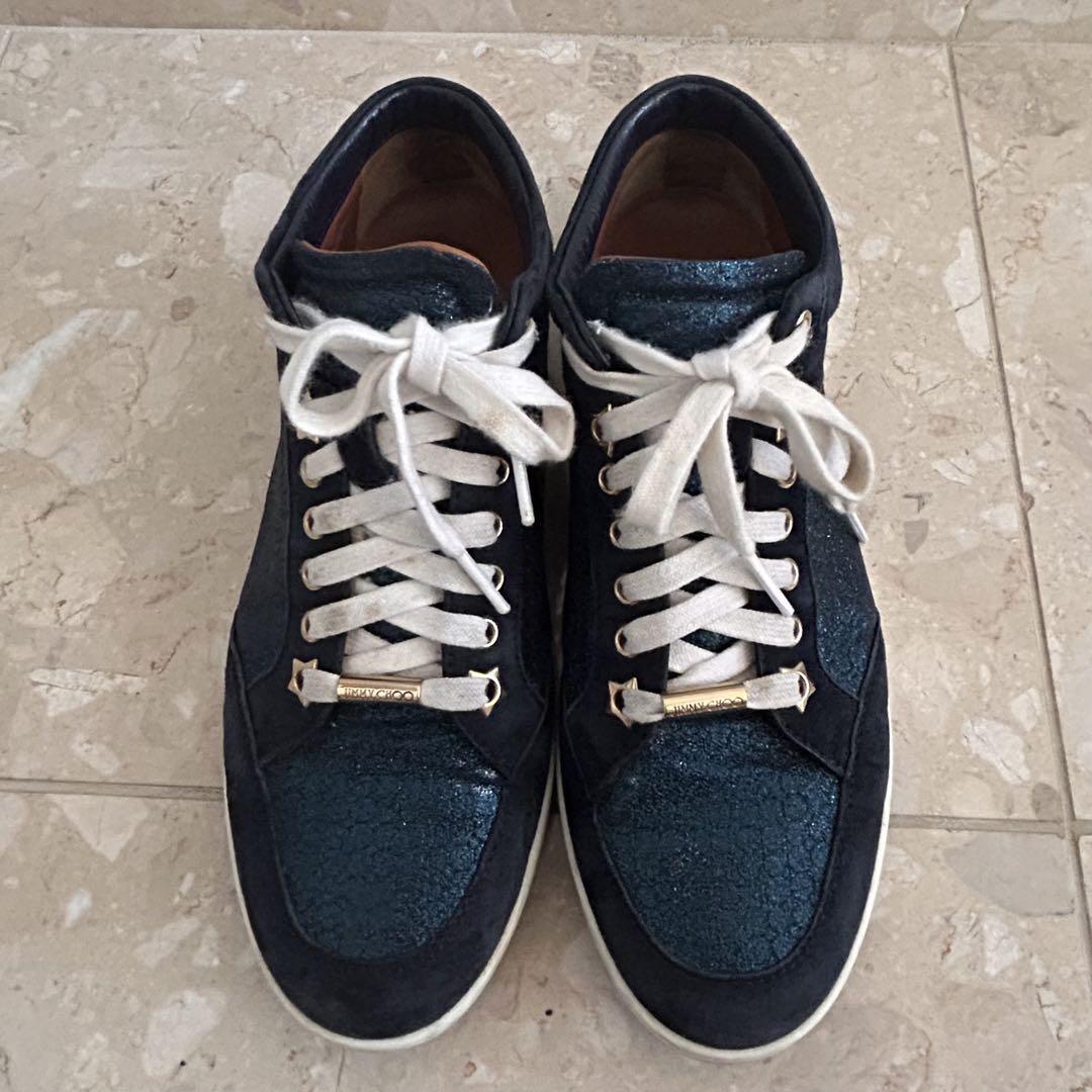 スニーカー JIMMY CHOO Women Sneakers THAME VWR JIMMY CHOO UOMO BLUE Jimmy Choo Sneakers Shoes Navy Suede Size 39 US About9 For