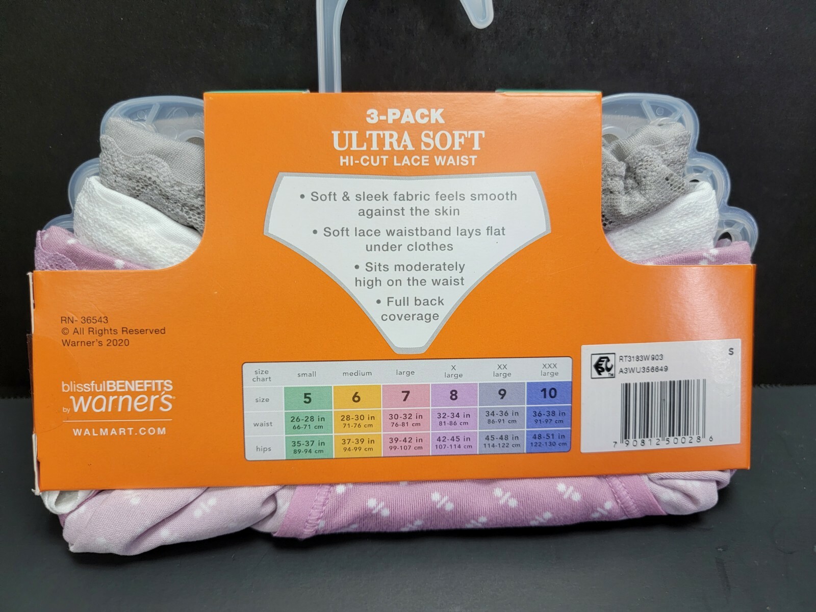 Ultra Soft Hipster Lace Waist Panties 3pk Blissful Benefits By Warner's