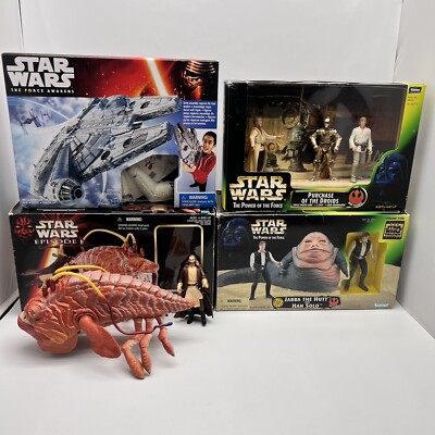 Star Wars Toy Playset Lot Jabba, Droids Figures New And Open Box