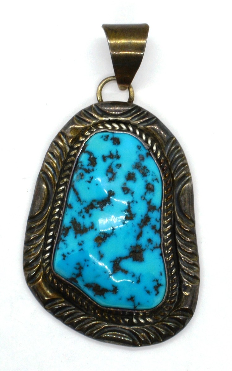 Navajo L. Leonard James Sterling Silver Blue Kingman