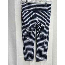 Athleta Leggings Blue White Stripe Size Small EUC