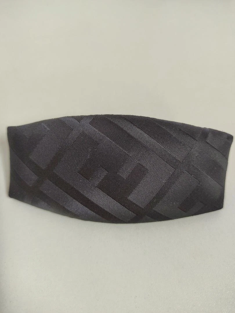 FENDI Barrette Black Logos Hair Clip Accessory Pin Excellent-