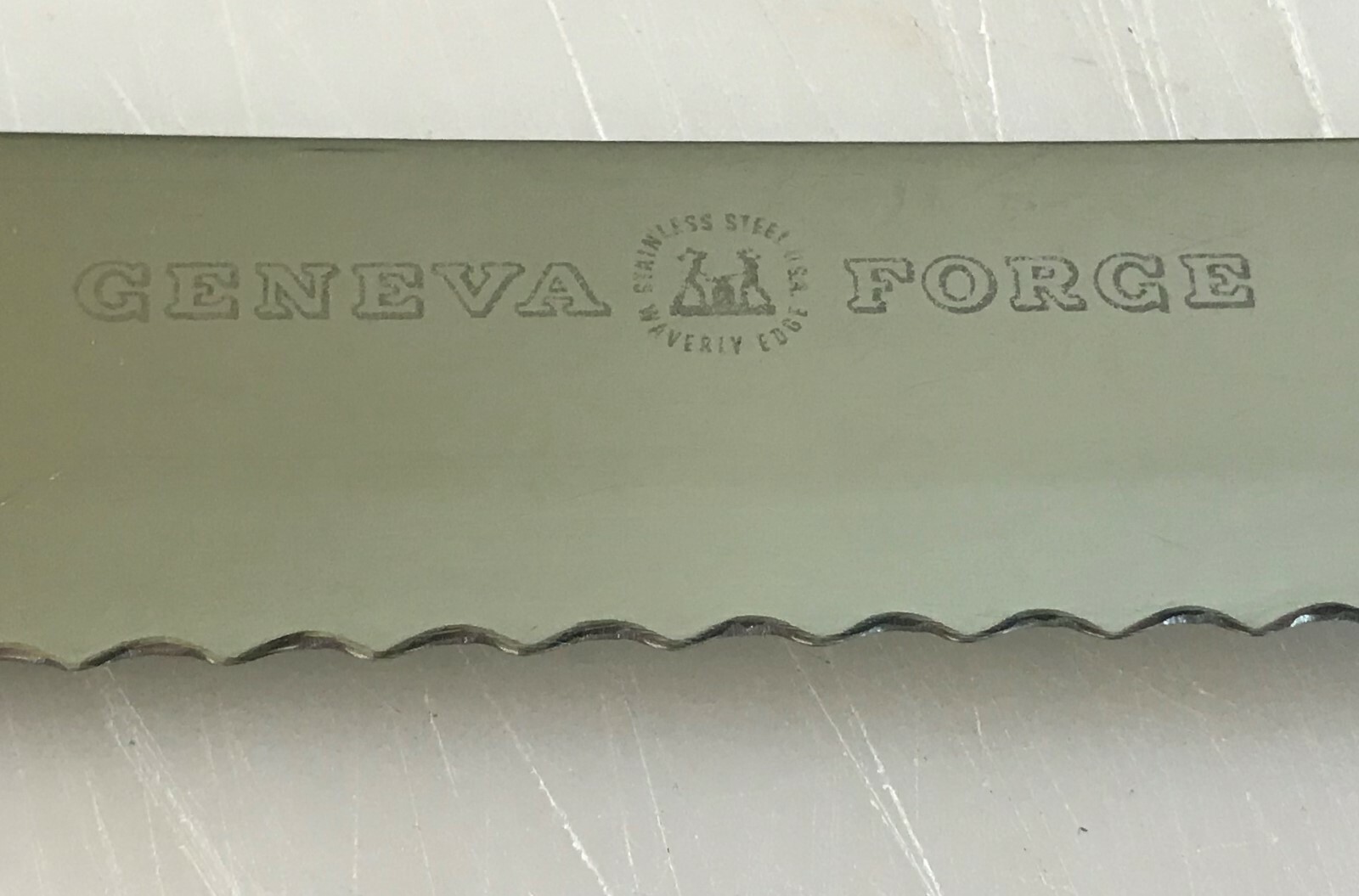 Vintage Geneva Waverly Edge Stainless 7" Blade Kitchen Knife Wood
