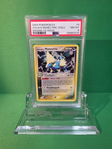 POKEMON 2004 EX MAGMA VS AQUA TEAM AQUA'S MANECTRIC HOLO 4/95 PSA 8