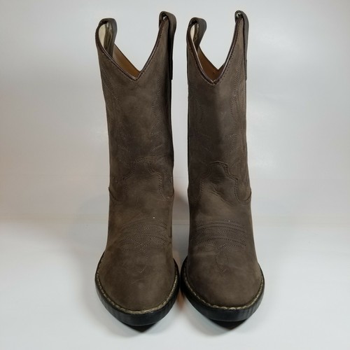 Cody James Full Grain Leather Western Boots Boys' Size US 13 D Brown Pointed Toe - Picture 3 of 12
