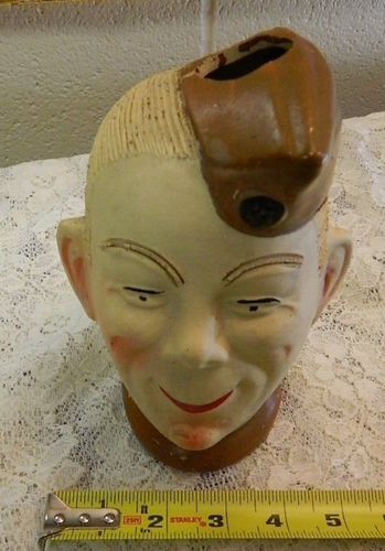 Vintage 1940s WWII Elmer Army Soldier GI Head Chalk Ware/ Ceramic Vase Nice! - 第 8/8 張圖片