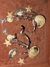 Lunch At The Ritz Vintage Moon Stars Planets Pre-owned Earrings