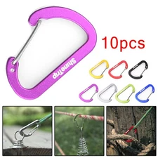 10Pcs en Forme de D Boucles Ensemble Mousqueton Pince Fermoir Ressort Porte Clé