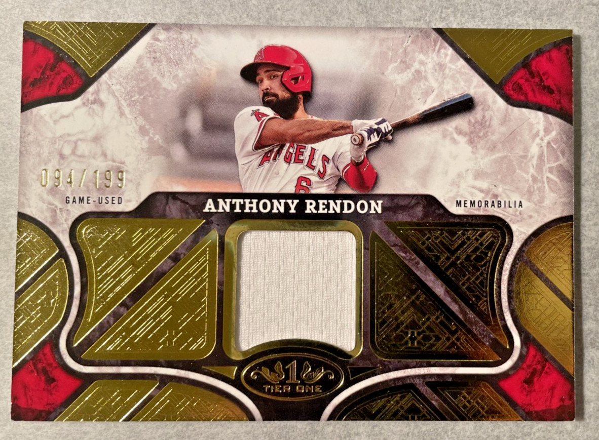 2025 Topps Tier One ANTHONY RENDON Game Used Relic #T1R-AR Angels GOLD Foil /199