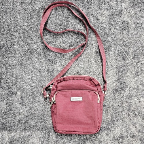 Baggallini Womens Red Canvas Nylon Sporty Crossbody Shoulder Bag Handbag Purse