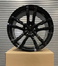Set Of 4 20 Staggered Gloss Black 5x120 Wheels Rims Fits Bmw X5 X6