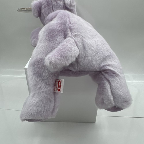 TY Beanie Buddies Happy Hippo Purple 2000 Laying Flat Lovey Plush 15" MWMT - Picture 5 of 9
