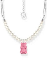 Thomas Sabo KE2207-082-9-L45V Gliederkette Mit Perlen Und Pinkem GoldbäRen An...