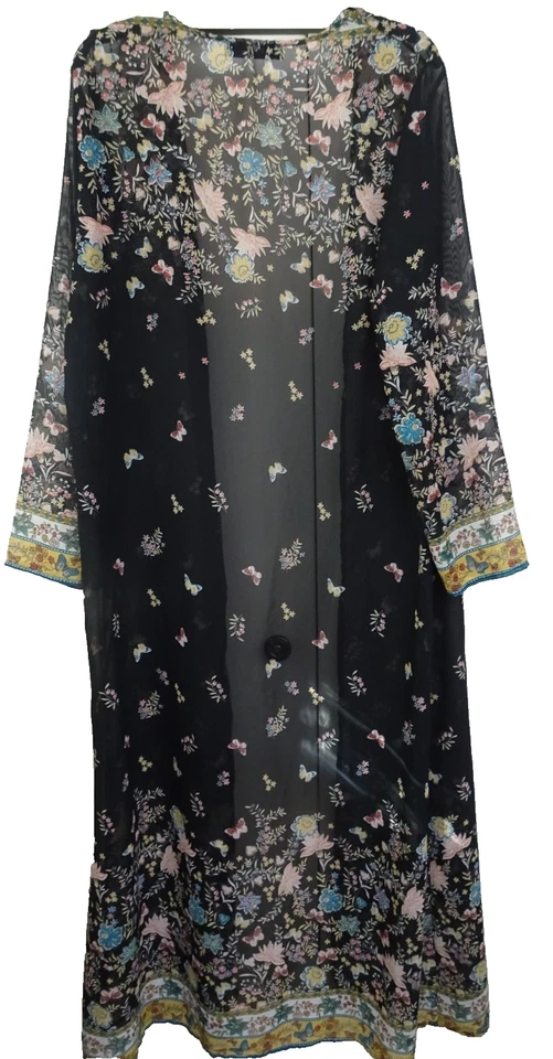 Plumero largo de playa Zanzea floral transparente LS para mujer Plus XXL Foto 2 de 4