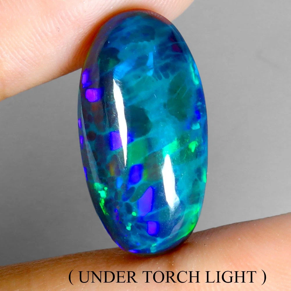 Opale Noire éthiopienne Naturelle Ovale 8x6 Mm - Pierre Gemme AAA, Non Traitée
