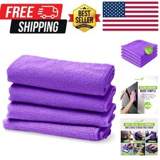 Screen Cleaner Purple Microfiber Cloths 4-Pack - Microfiber Screens Cleaner C...
